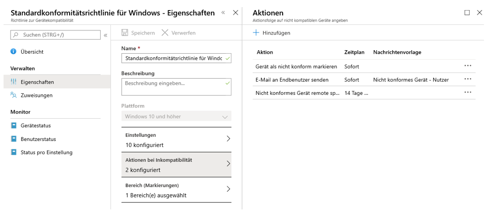 Microsoft Intune Office 365 Kompatibilitätsrichtlinien 