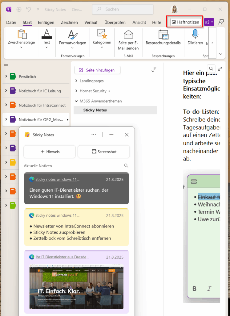 Sticky Notes in Windows 11